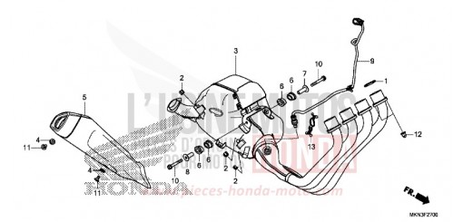 EXHAUST MUFFLER CB650RAK de 2019